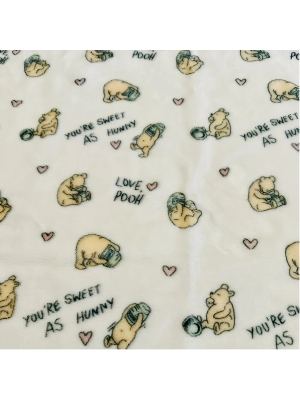 Classic Love Pooh Baby Cream Background Blanket 30x40
